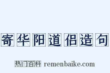 寄华阳道侣造句是什么意思的图片